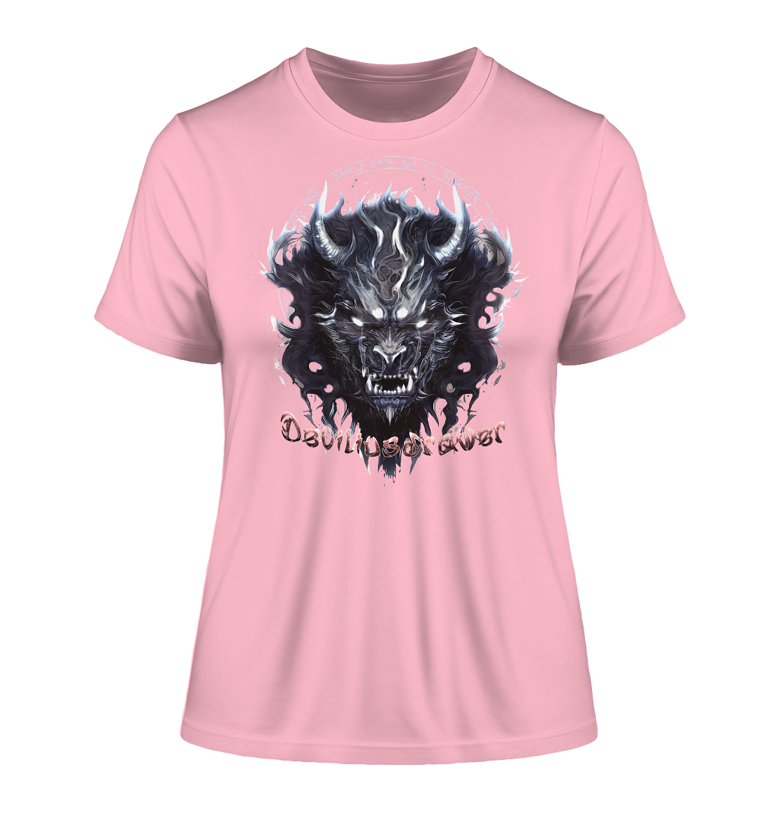 Deviliusdrawer Dark Wolf Mask - Fitted Ladies Organic Shirt