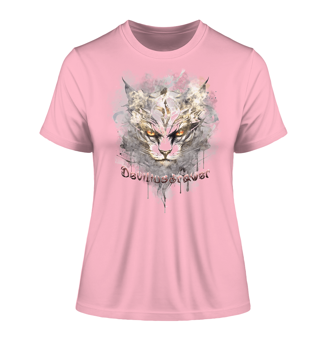 Deviliusdrawer White Catgod - Fitted Ladies Organic Shirt