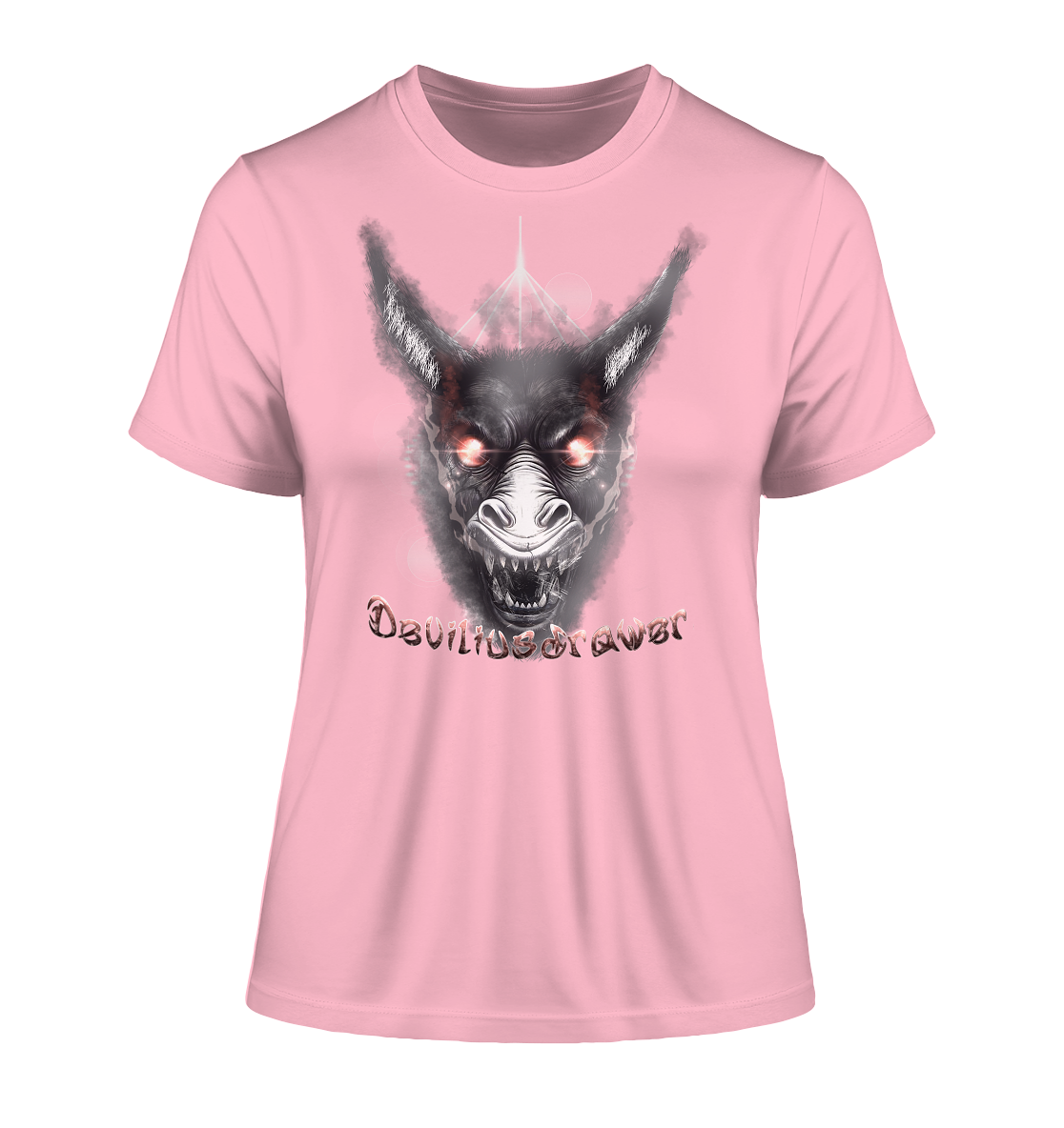 Deviliusdrawer Evil Donkey - Fitted Ladies Organic Shirt