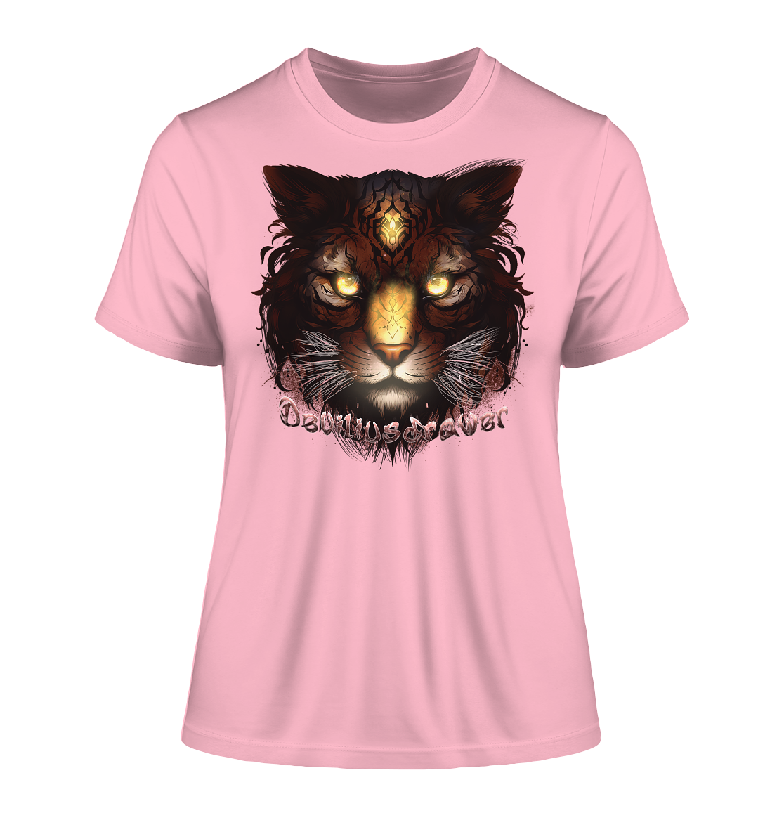 Deviliusdrawer Gold Tigercat - Fitted Ladies Organic Shirt