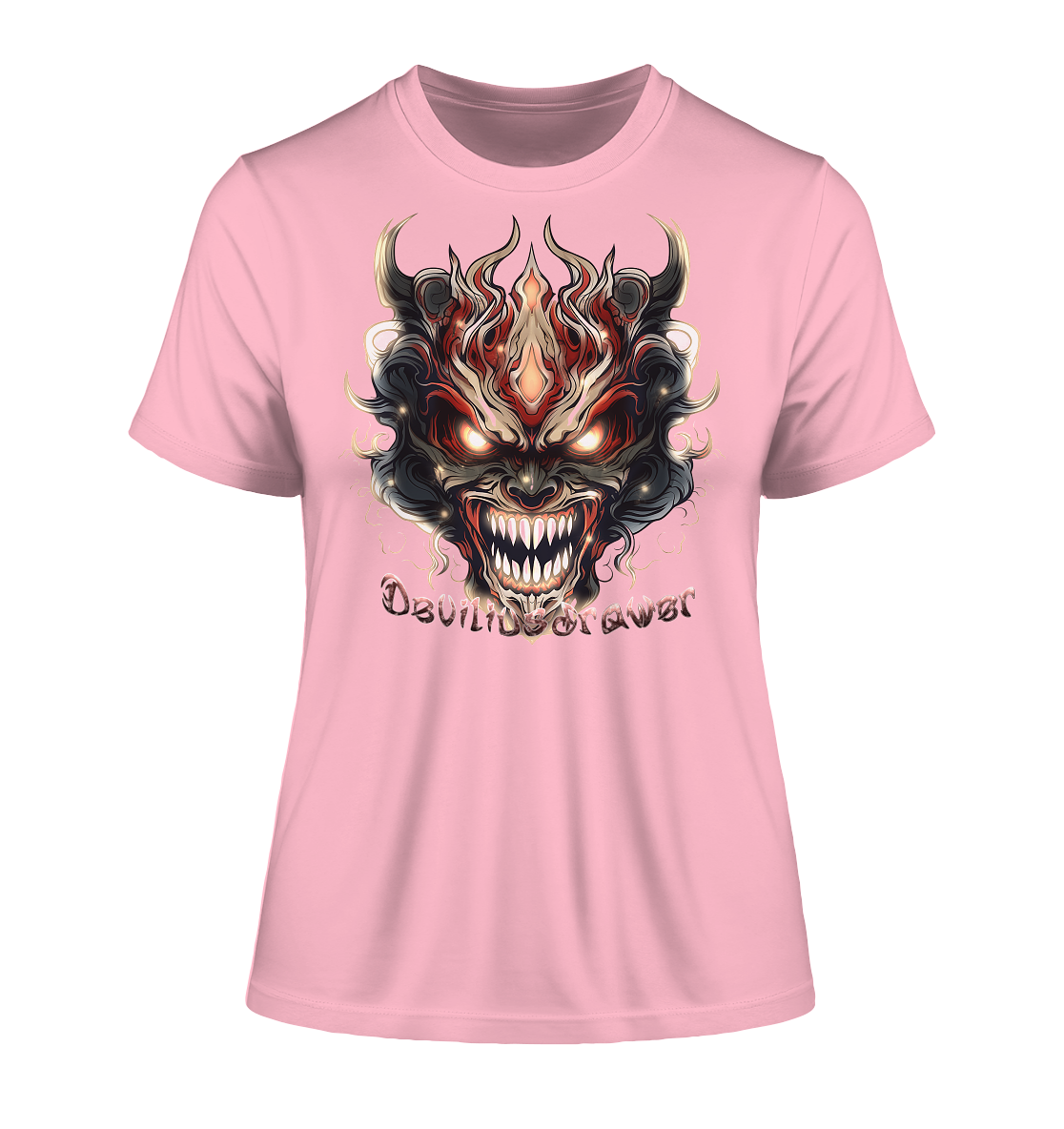 Deviliusdrawer Evil Vamp Mask - Fitted Ladies Organic Shirt