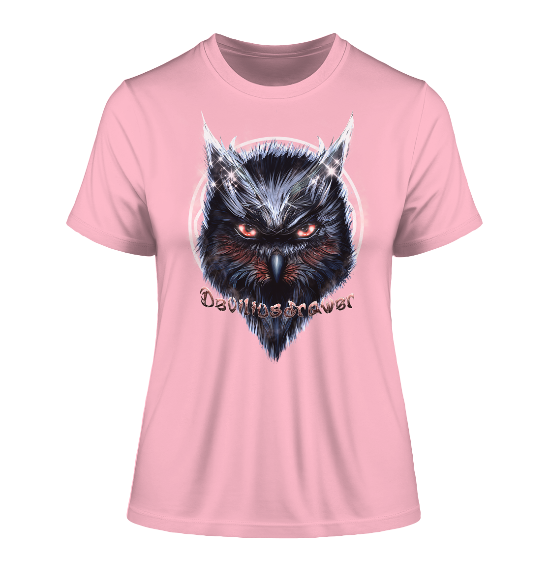 Deviliusdrawer Fire Owl - Fitted Ladies Organic Shirt