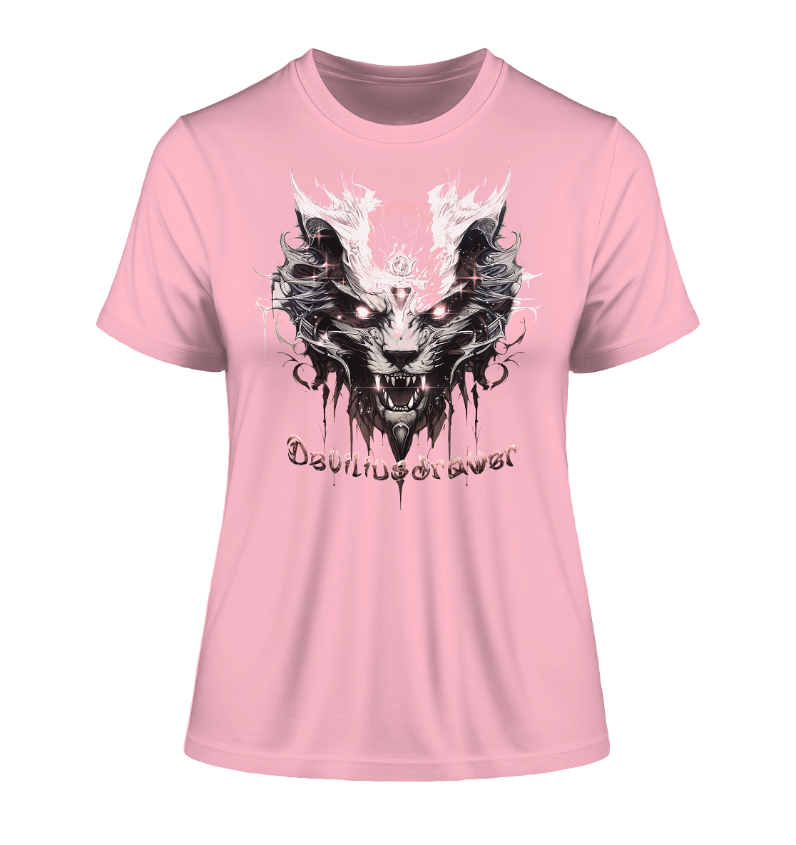 Deviliusdrawer Demonic Glow Cat - Fitted Ladies Organic Shirt