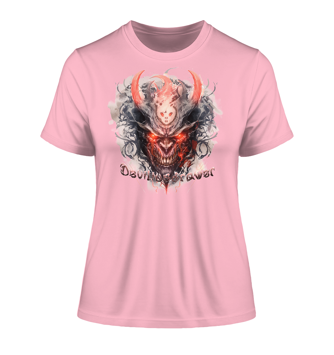 Deviliusdrawer Red Horn Devil - Fitted Ladies Organic Shirt