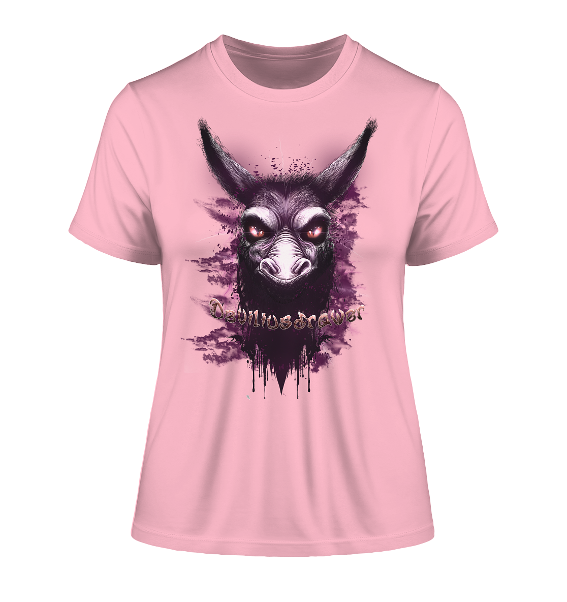 Deviliusdrawer Purple Donkey - Fitted Ladies Organic Shirt