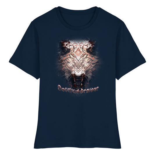 Deviliusdrawer Gold Metal Tiger - Fitted Ladies Organic Shirt