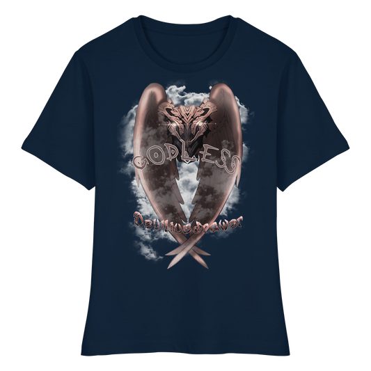 Deviliusdrawer Godless Owl - Fitted Ladies Organic Shirt