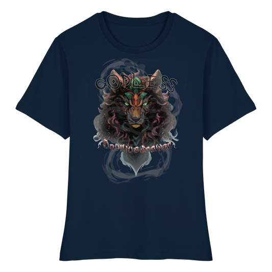 Deviliusdrawer Godless Wolf - Fitted Ladies Organic Shirt