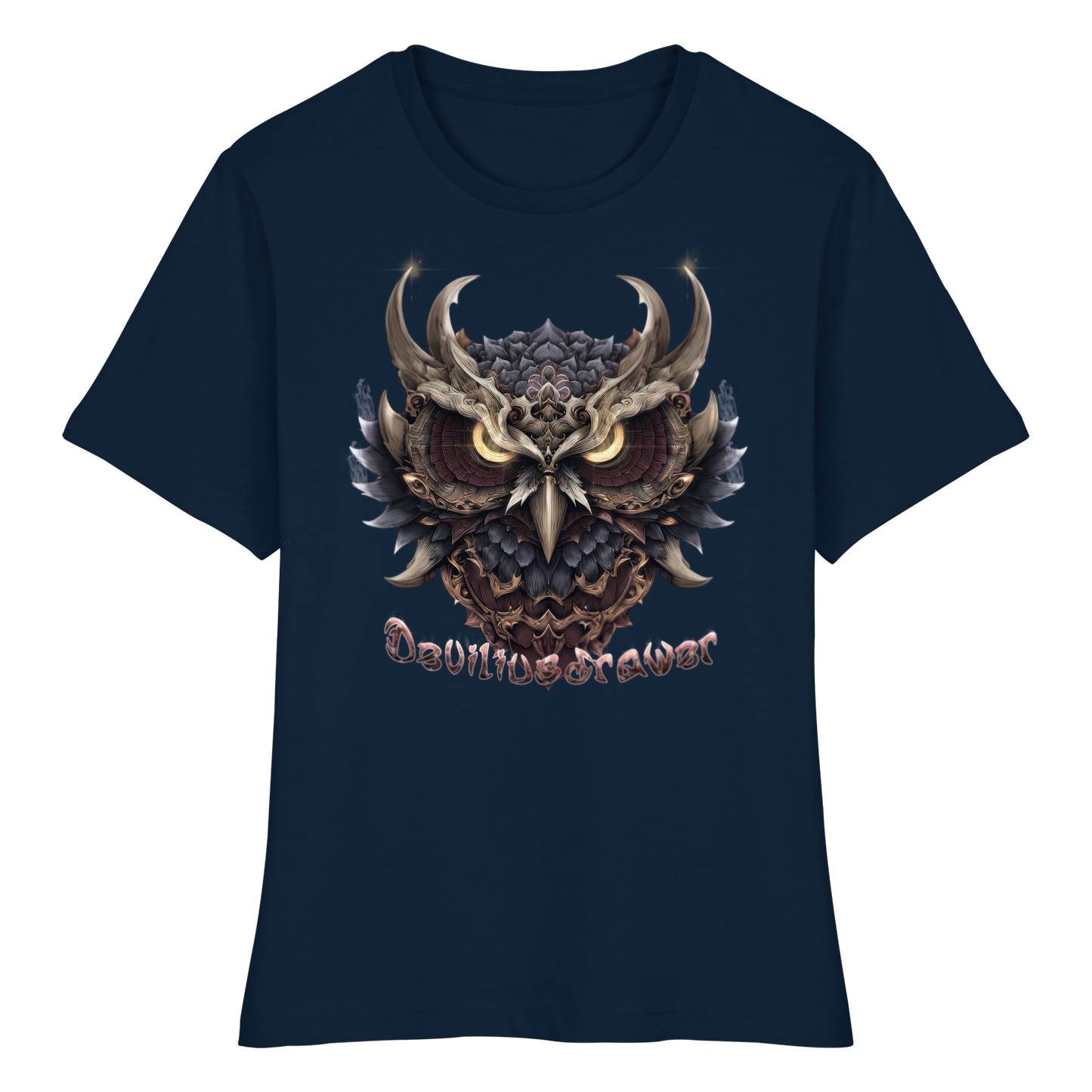 Deviliusdrawer Golden Owl - Fitted Ladies Organic Shirt