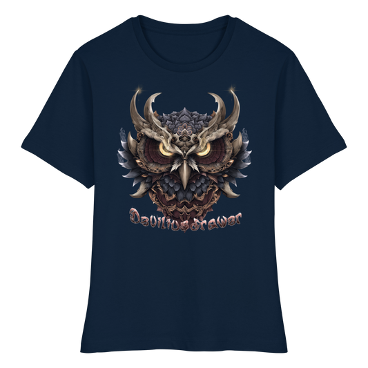 Deviliusdrawer Golden Owl - Fitted Ladies Organic Shirt