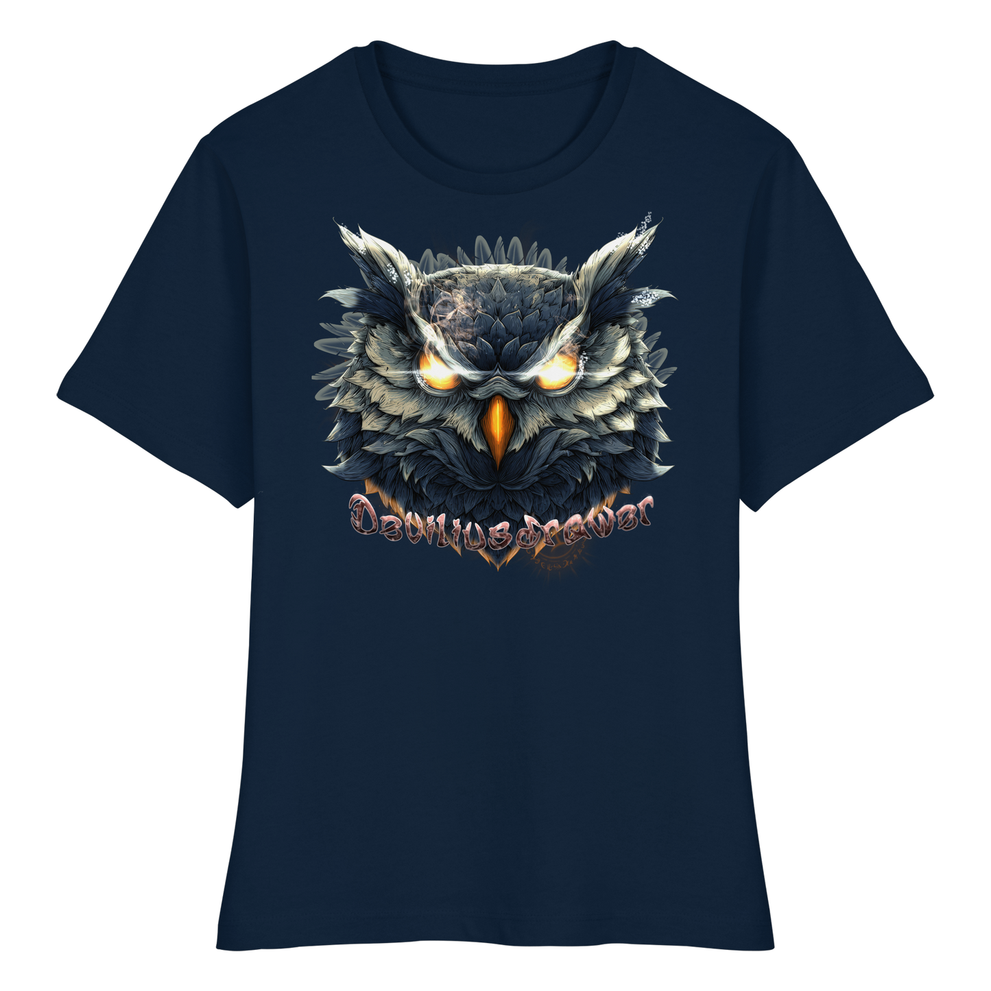Deviliusdrawer Dark Fire Owl - Fitted Ladies Organic Shirt