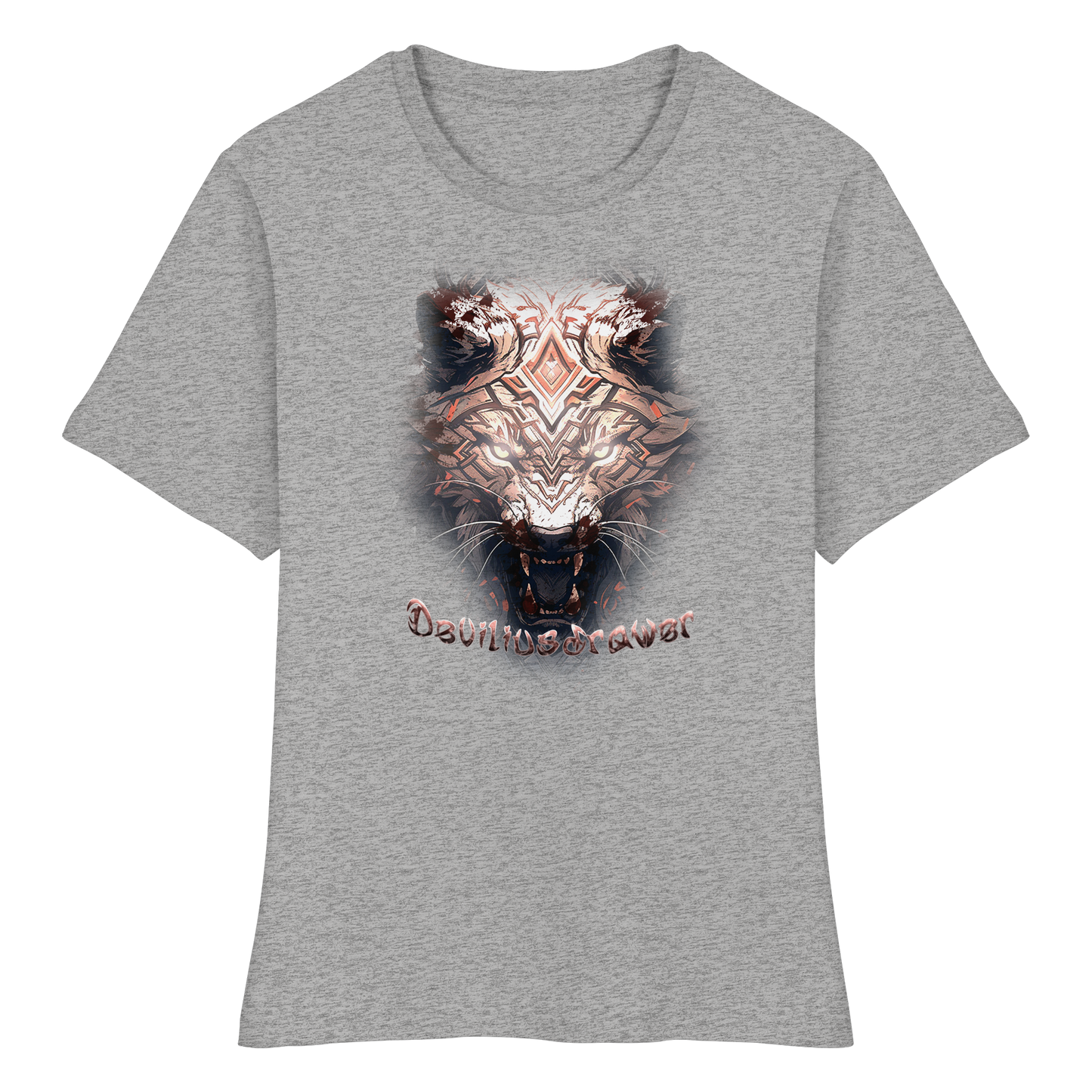 Deviliusdrawer Gold Metal Tiger - Fitted Ladies Organic Shirt