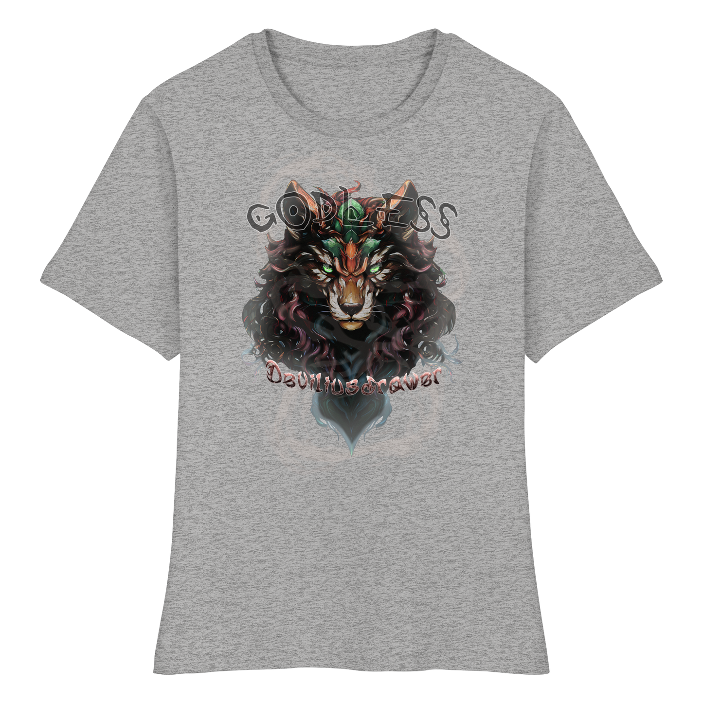 Deviliusdrawer Godless Wolf - Fitted Ladies Organic Shirt