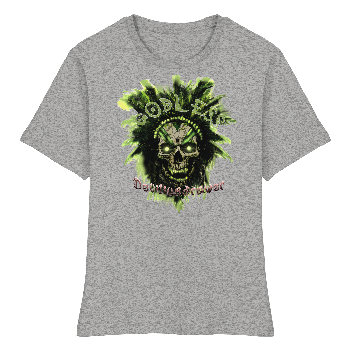 Deviliusdrawer Godless Skull - Fitted Ladies Organic Shirt