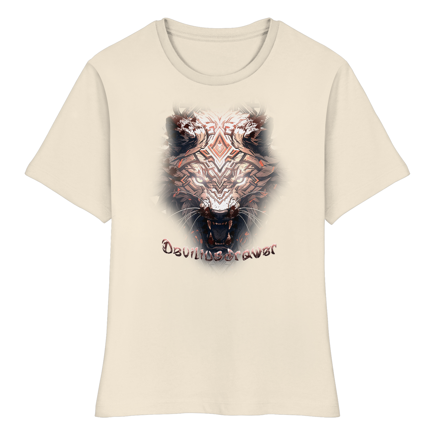 Deviliusdrawer Gold Metal Tiger - Fitted Ladies Organic Shirt
