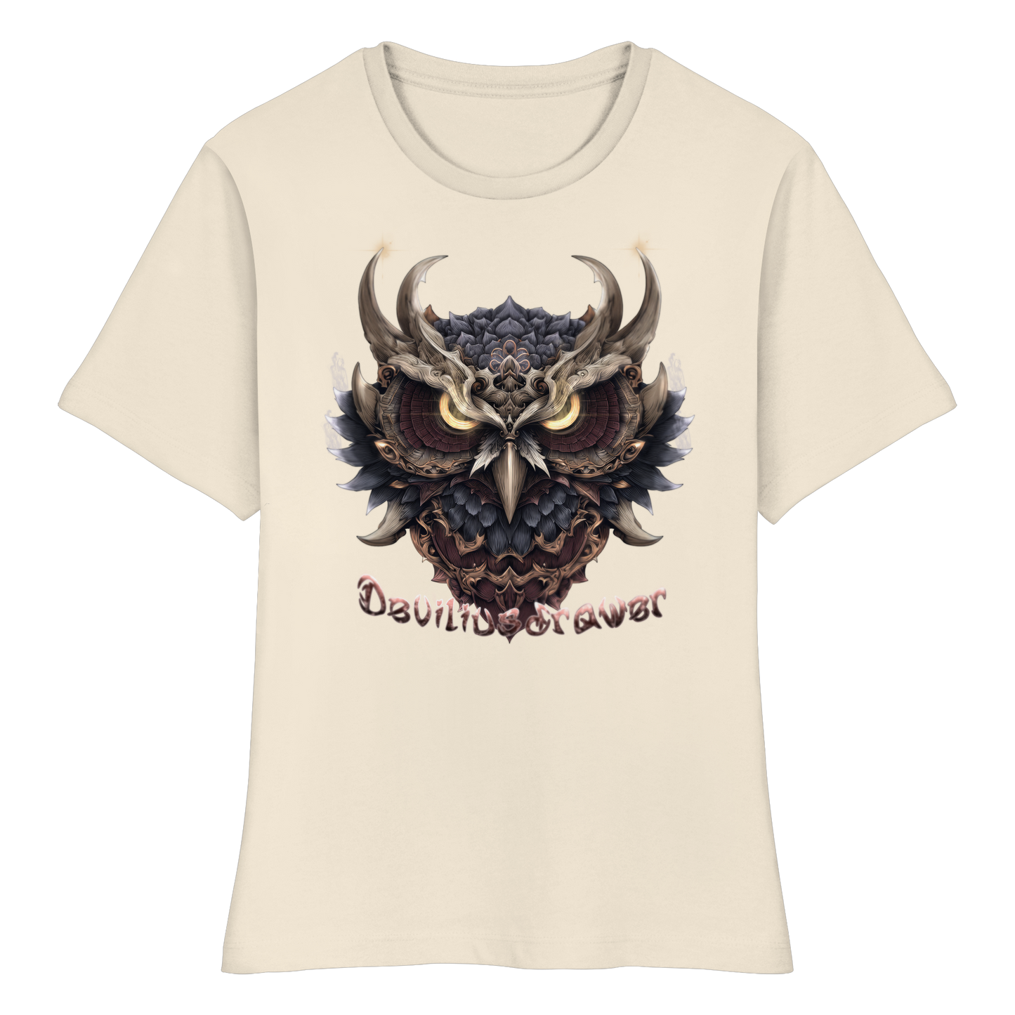 Deviliusdrawer Golden Owl - Fitted Ladies Organic Shirt