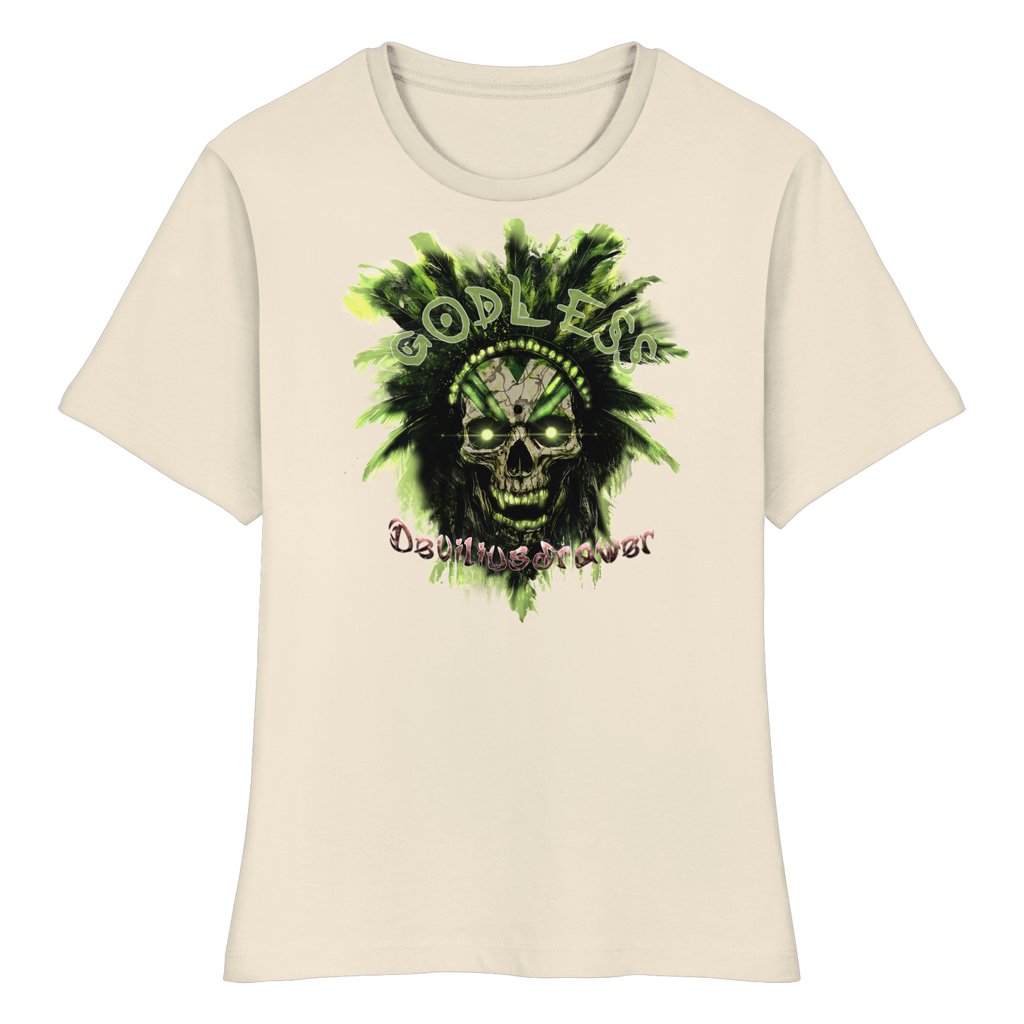 Deviliusdrawer Godless Skull - Fitted Ladies Organic Shirt
