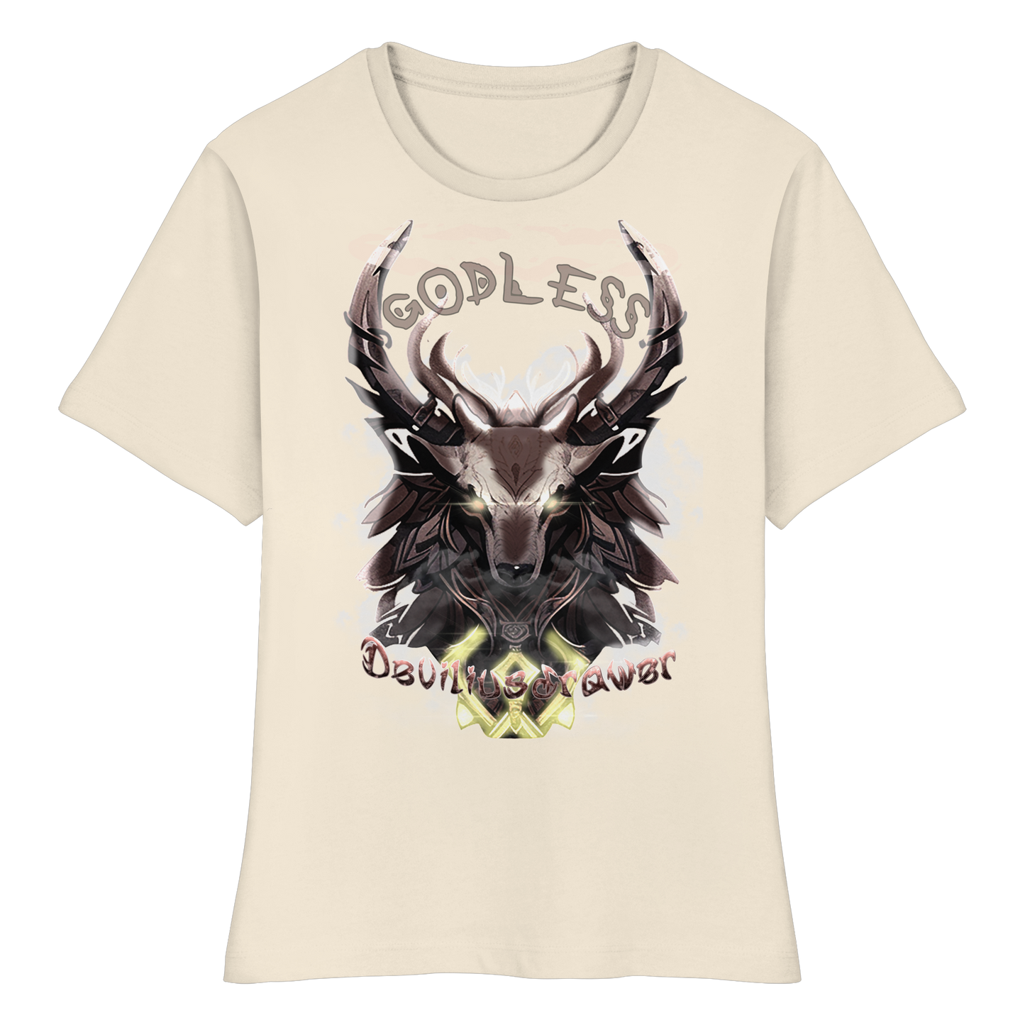 Deviliusdrawer Godless Deer - Fitted Ladies Organic Shirt