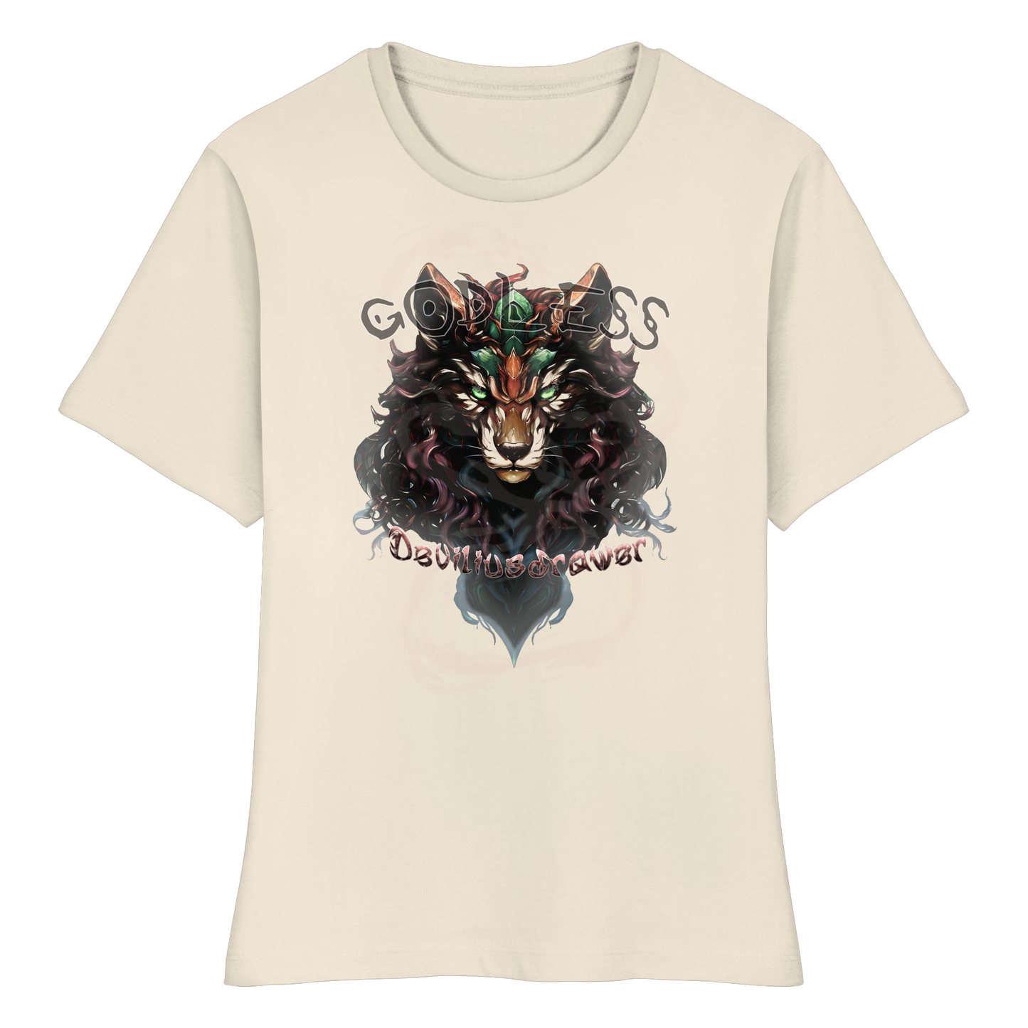 Deviliusdrawer Godless Wolf - Fitted Ladies Organic Shirt
