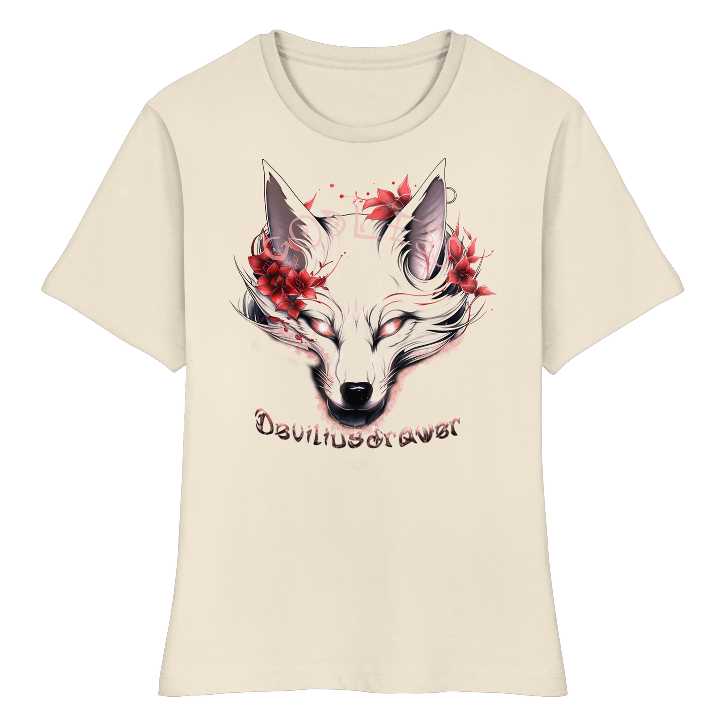 Deviliusdrawer Kitsune Wolf - Fitted Ladies Organic Shirt