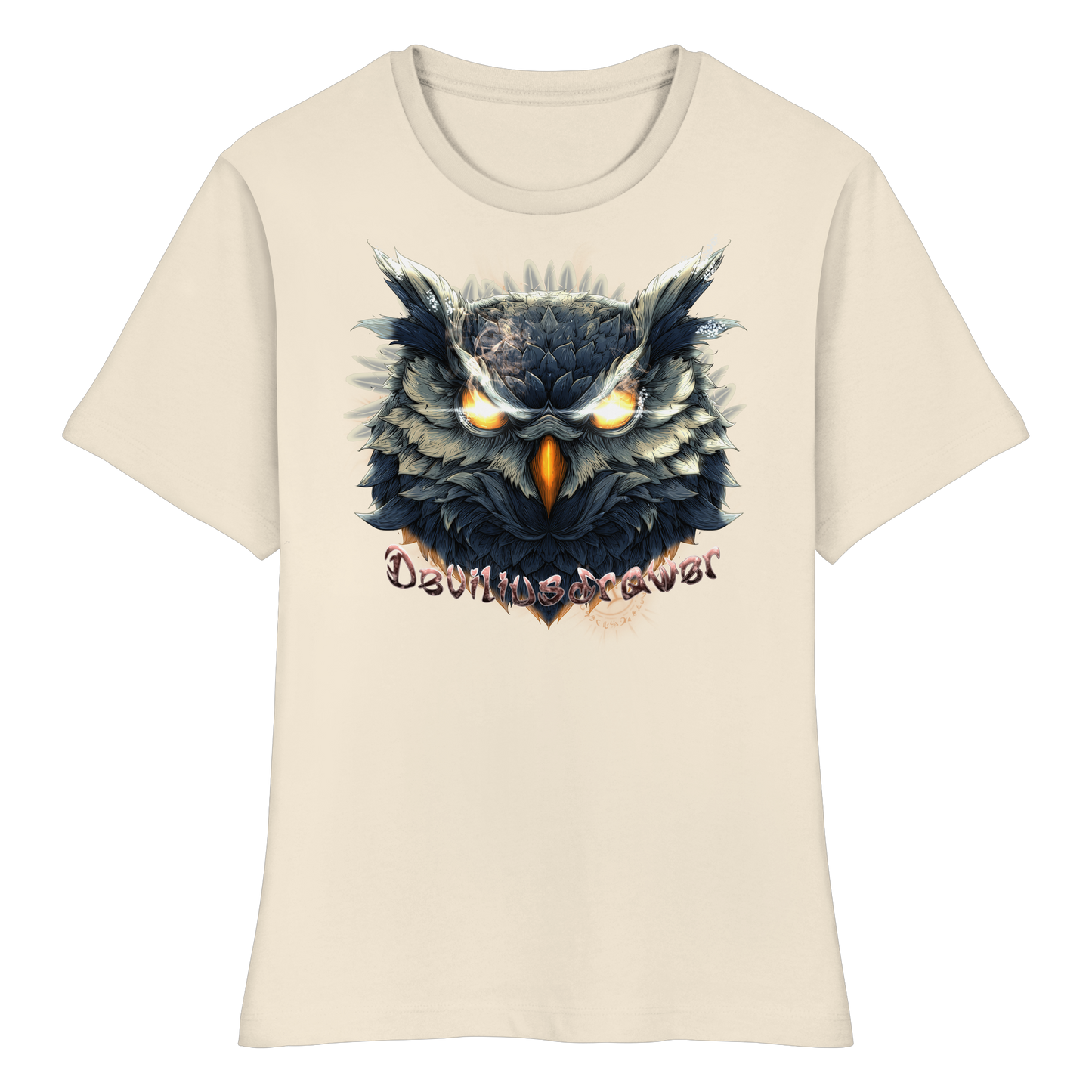 Deviliusdrawer Dark Fire Owl - Fitted Ladies Organic Shirt