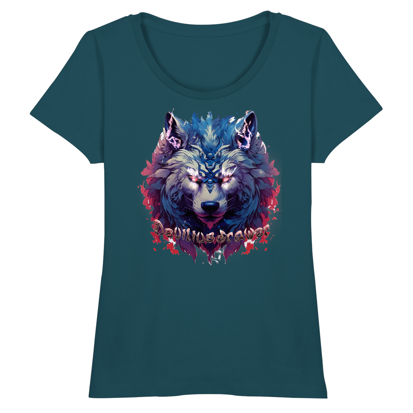 Deviliusdrawer Magic Wolf - Fitted Ladies Organic Shirt
