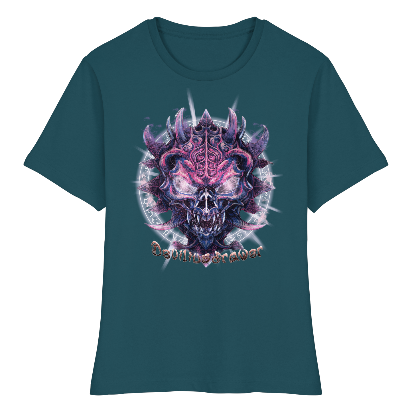 Deviliusdrawer Fire Demon - Fitted Ladies Organic Shirt