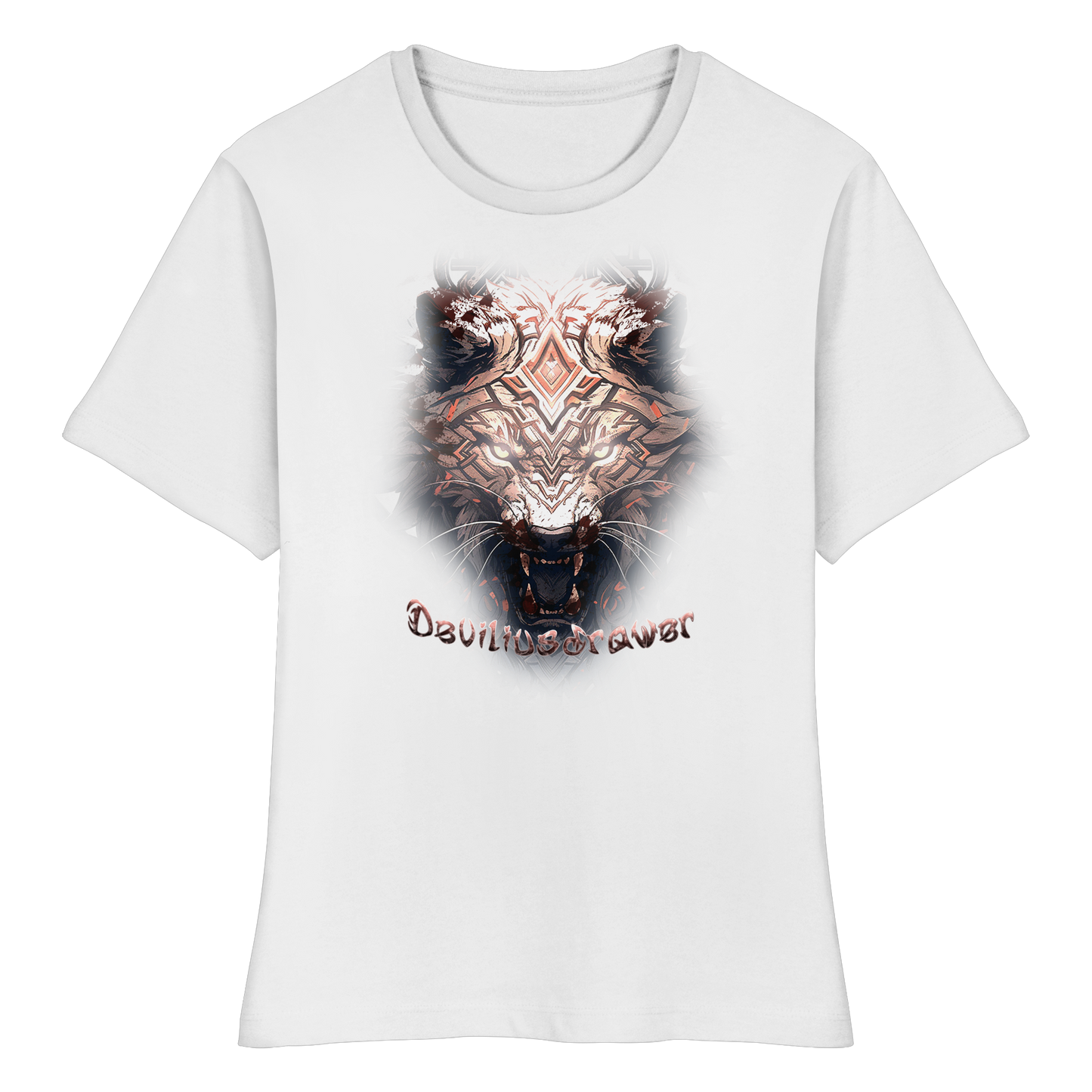 Deviliusdrawer Gold Metal Tiger - Fitted Ladies Organic Shirt