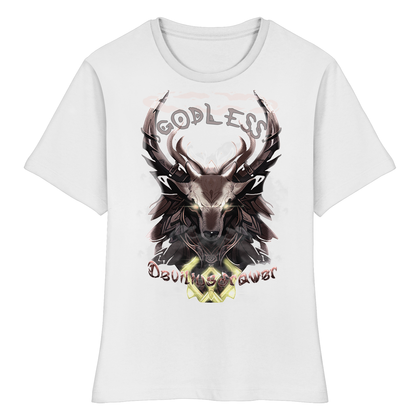 Deviliusdrawer Godless Deer - Fitted Ladies Organic Shirt
