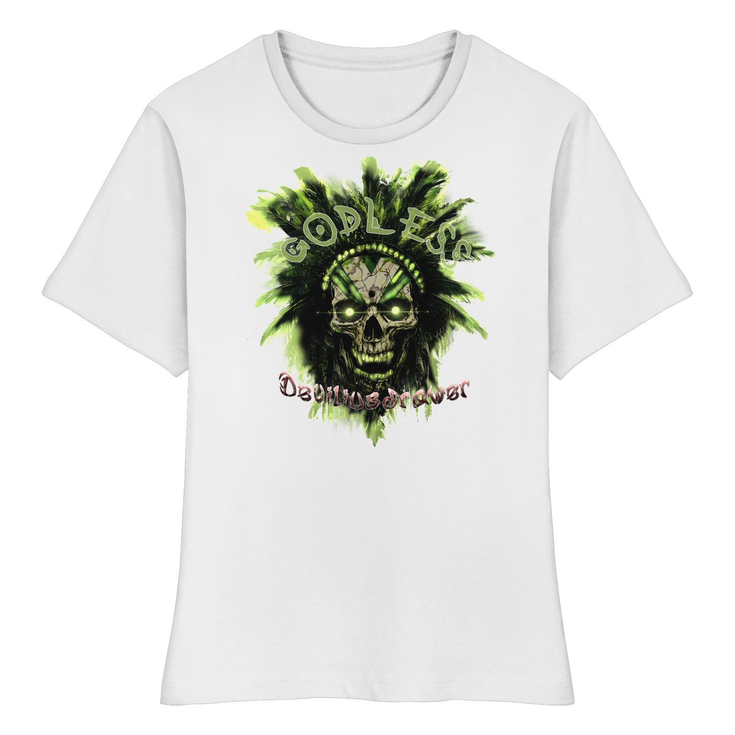 Deviliusdrawer Godless Skull - Fitted Ladies Organic Shirt