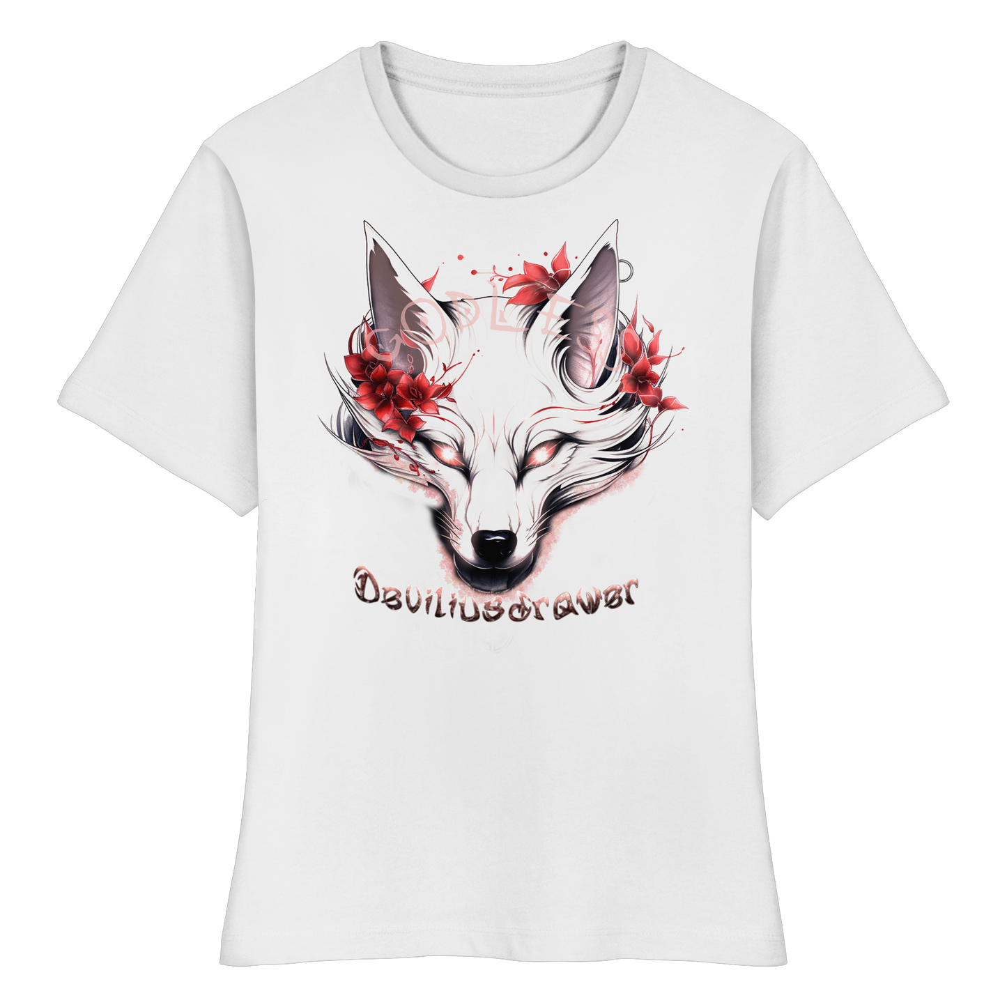 Deviliusdrawer Kitsune Wolf - Fitted Ladies Organic Shirt