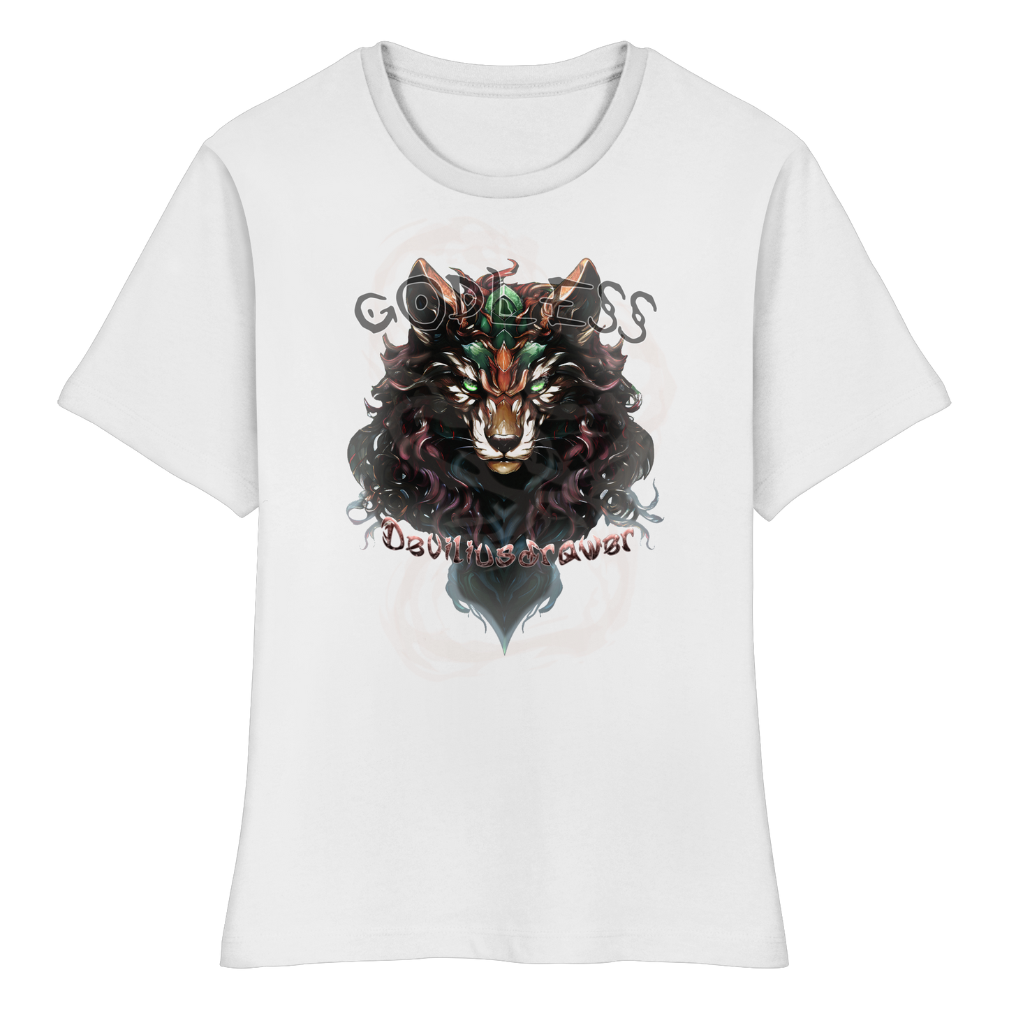 Deviliusdrawer Godless Wolf - Fitted Ladies Organic Shirt