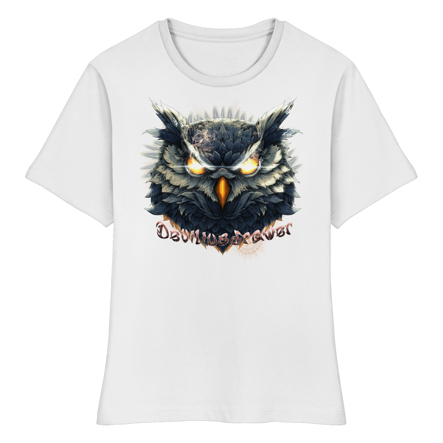 Deviliusdrawer Dark Fire Owl - Fitted Ladies Organic Shirt
