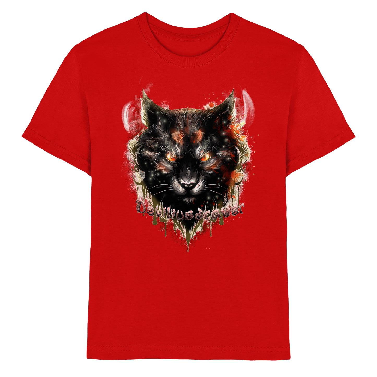 Deviliusdrawer Red Devil Cat - Kids Premium Shirt