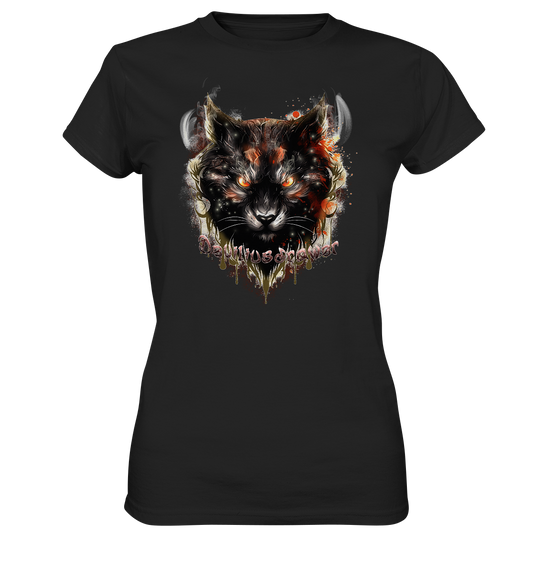 Couple Wear Red Devil Cat - Classic and Ladys Premium T-Shirt