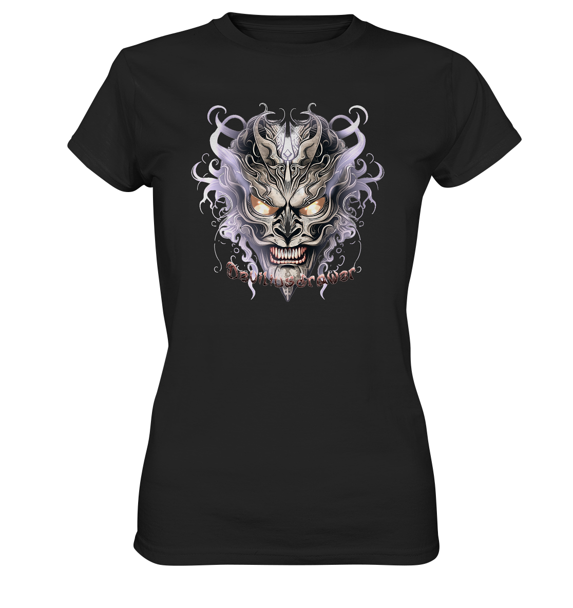 Couple Wear Demon Mask Violet - Classic and Ladys Premium T-Shirt
