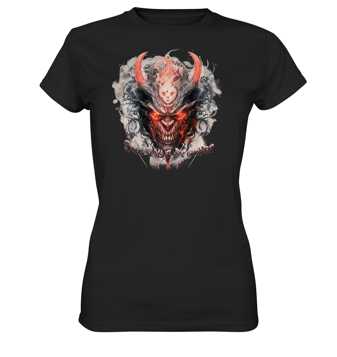Couple Wear Red Horn Devil - Classic and Ladys Premium T-Shirt