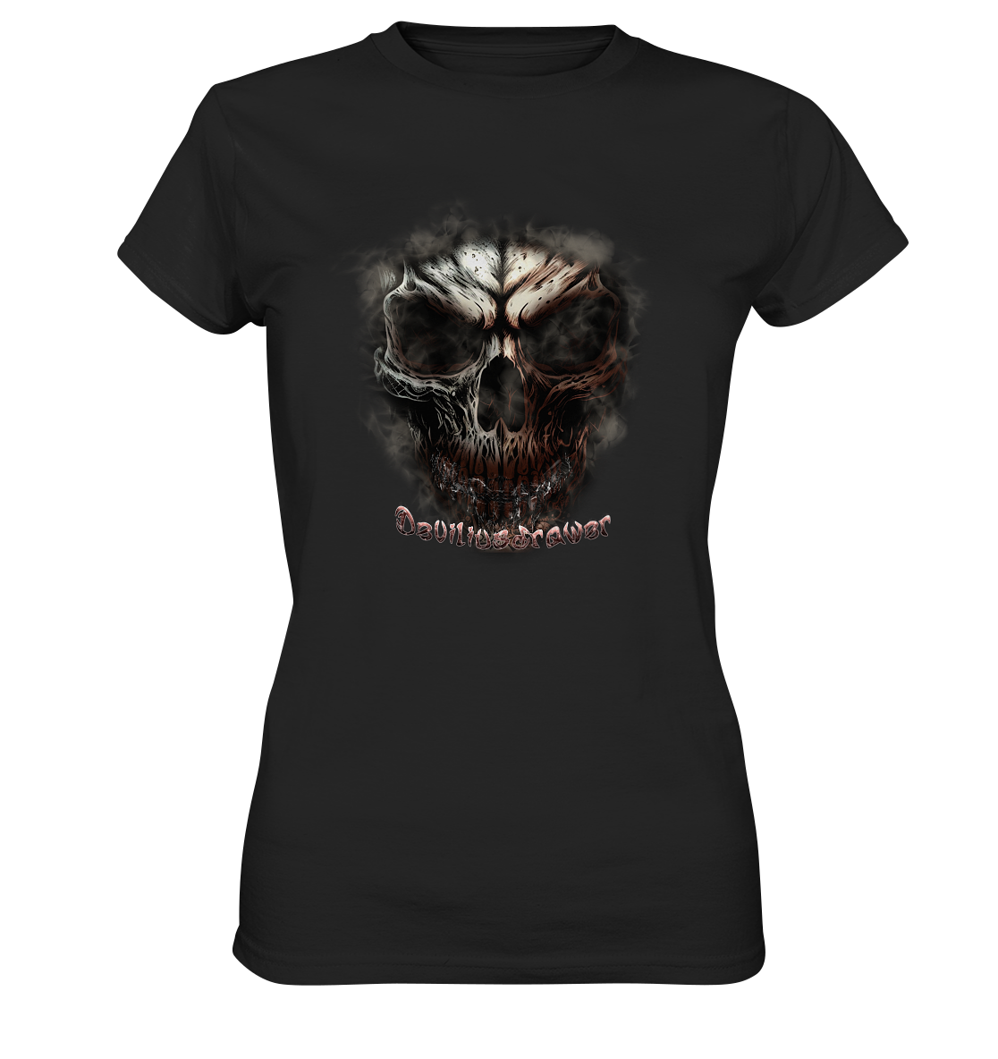 Couple Wear Fire Skeleton - Classic and Ladys Premium T-Shirt