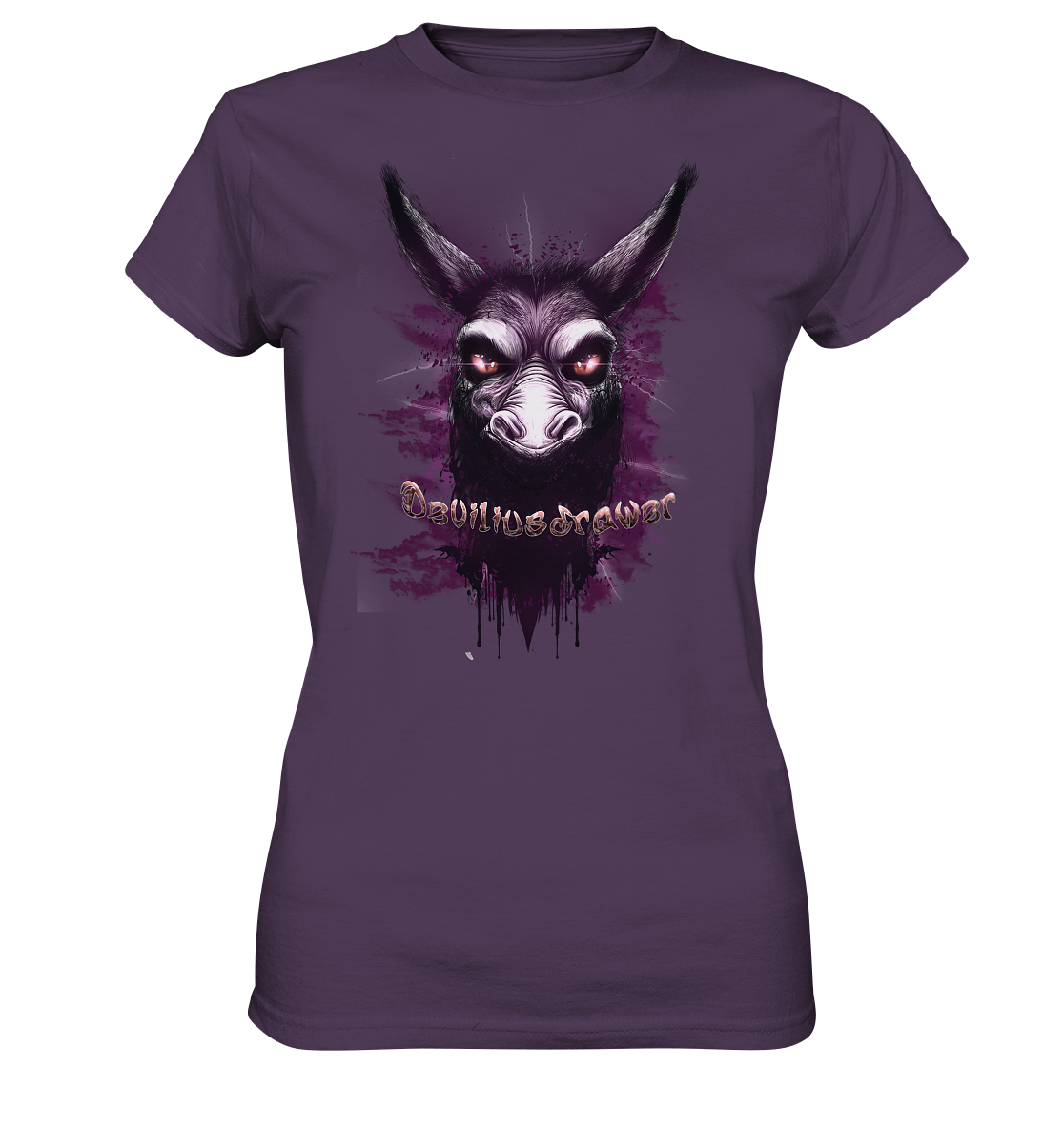 Deviliusdrawer Purple Donkey - Ladies Premium Shirt