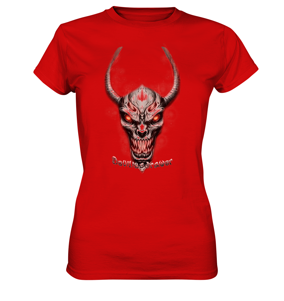 Deviliusdrawer Red Eyed Skeleton - Ladies Premium Shirt