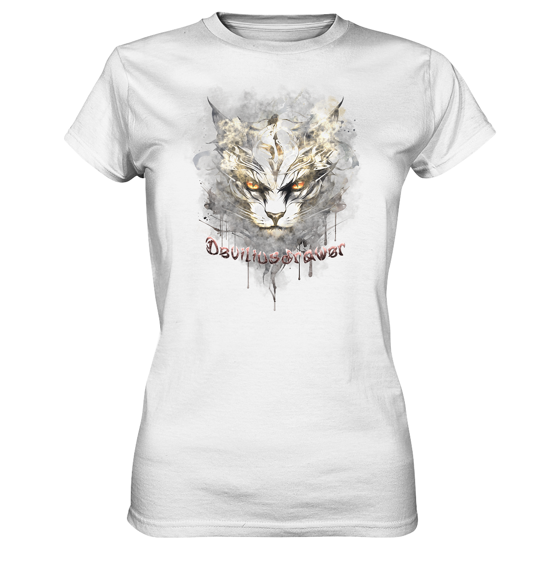 Deviliusdrawer White Catgod - Ladies Premium Shirt