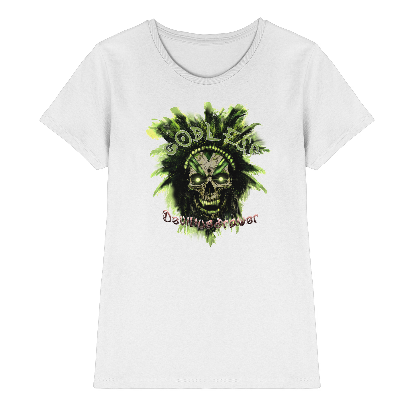 Deviliusdrawer Godless Skull - Ladies Premium Shirt