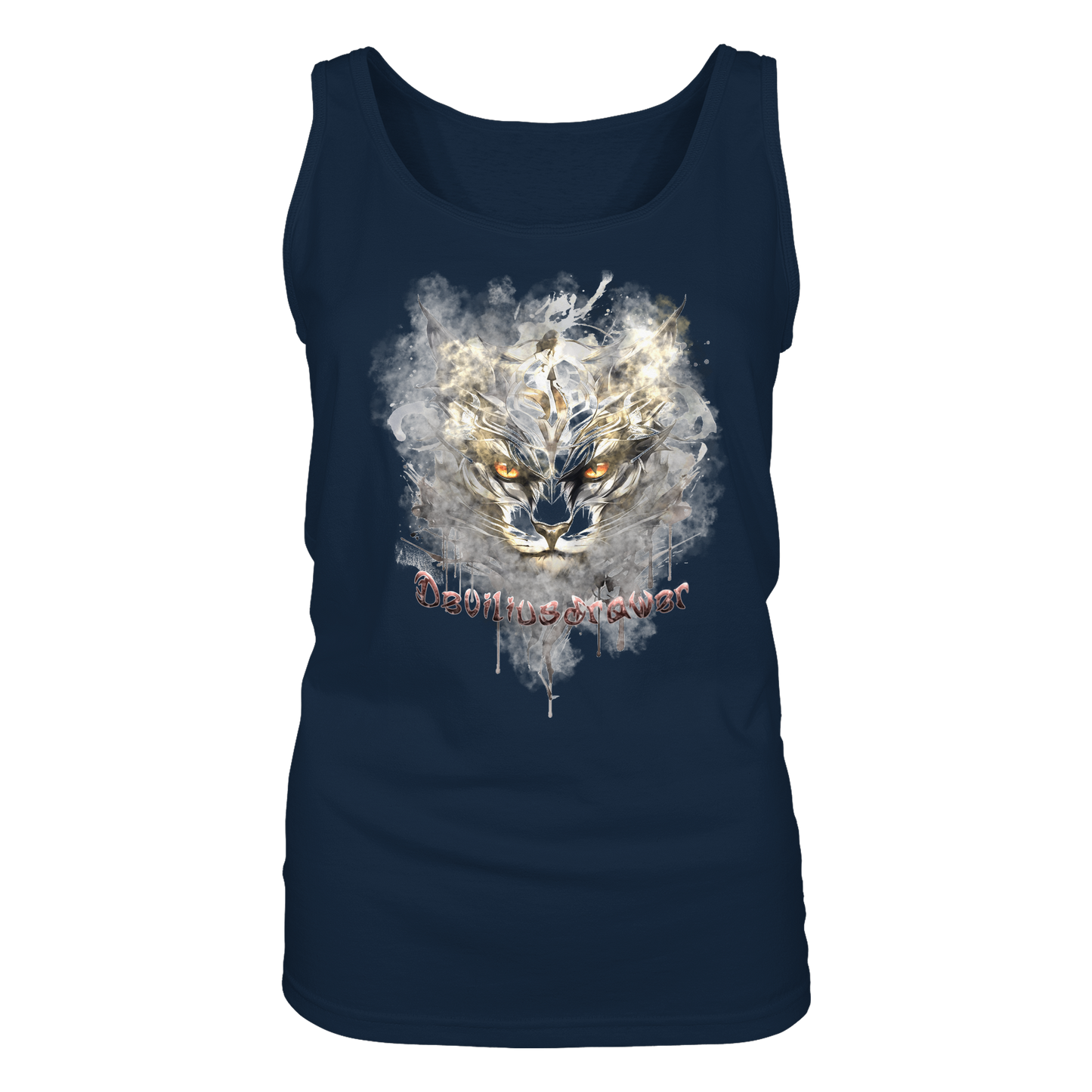 Deviliusdrawer White Catgod - Ladies Tank-Top