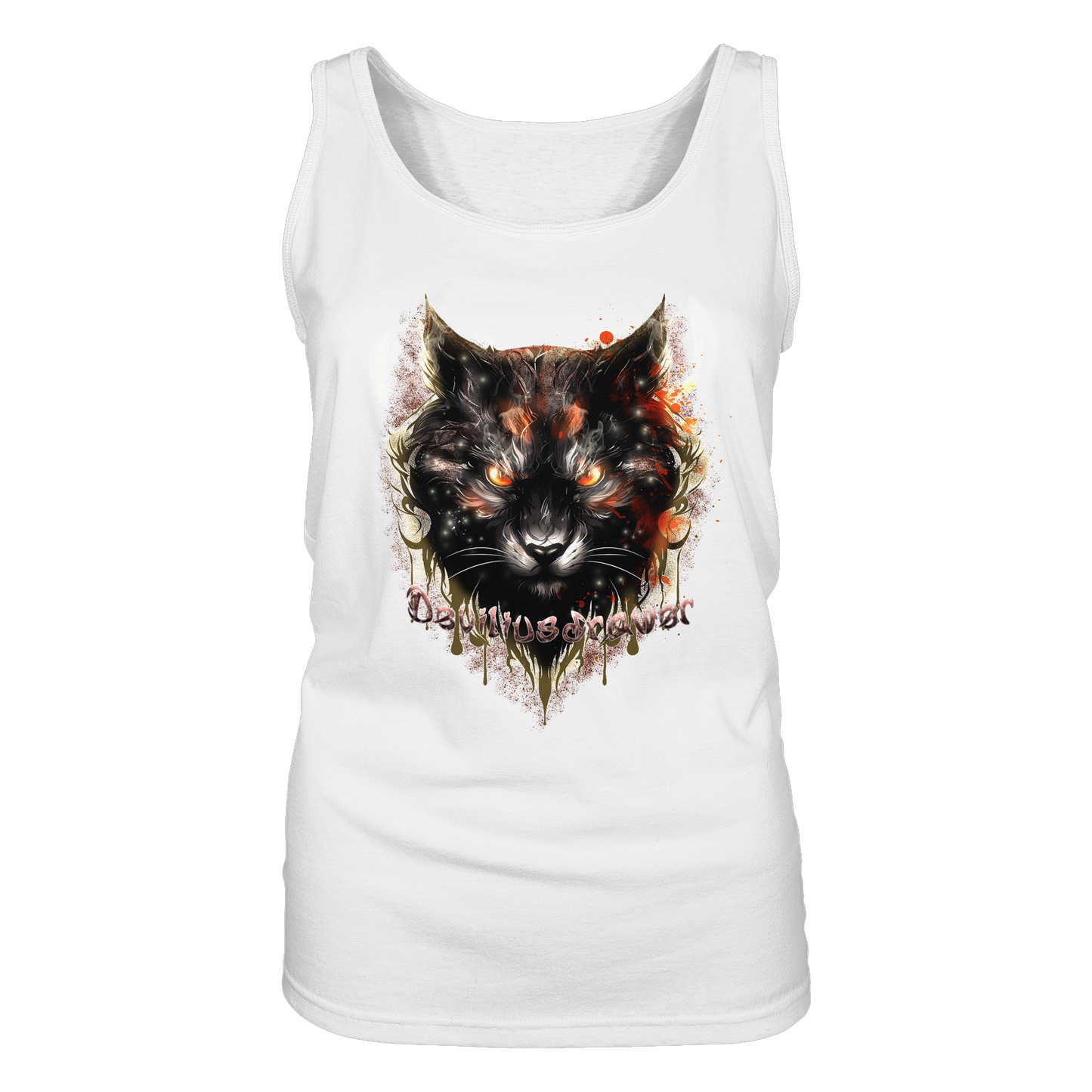 Deviliusdrawer Red Devil Cat - Ladies Tank-Top