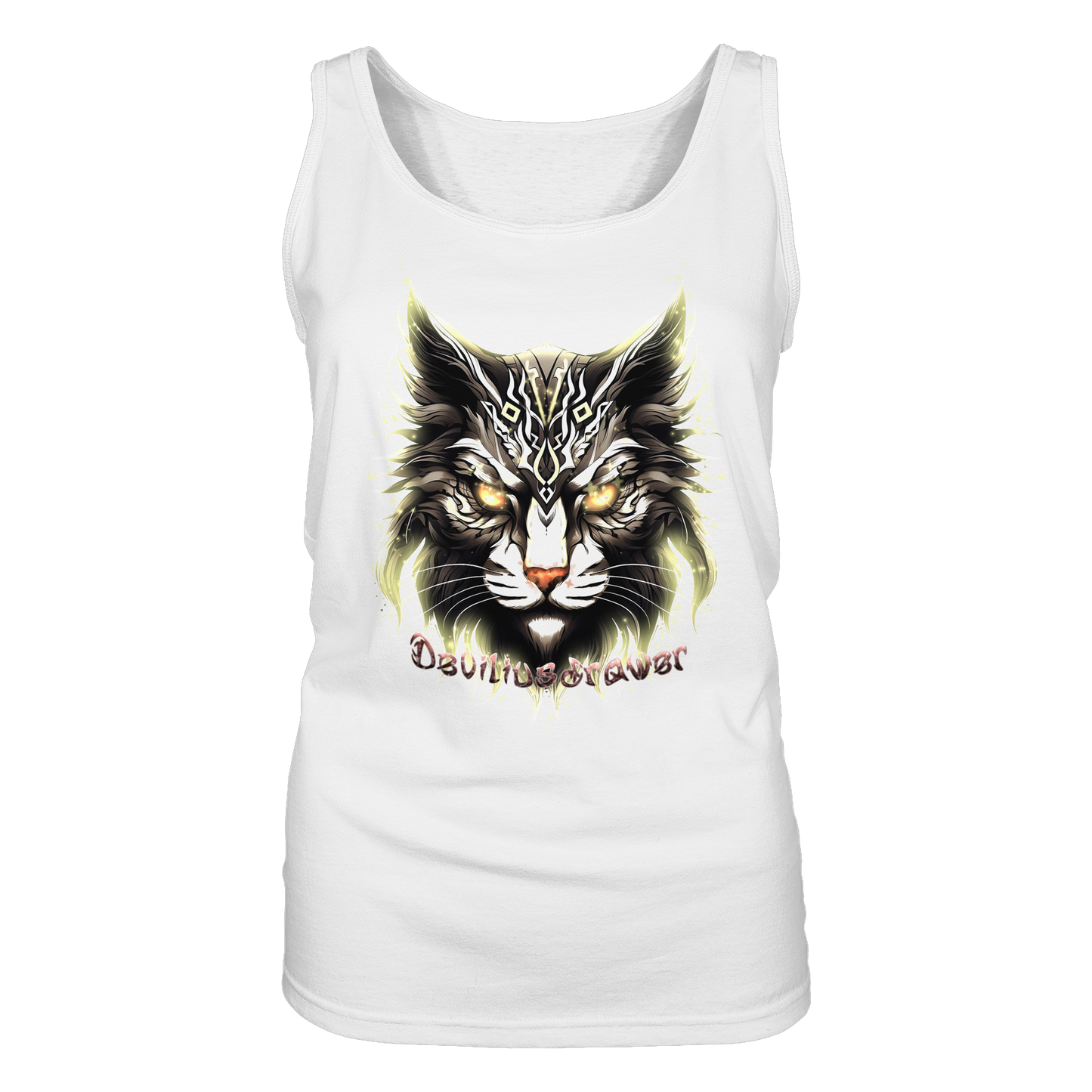 Deviliusdrawer Golden Cat - Ladies Tank-Top