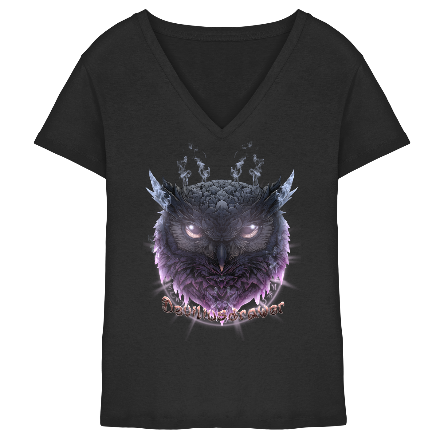 Deviliusdrawer Darkness Owl - Ladies V-Neck Shirt