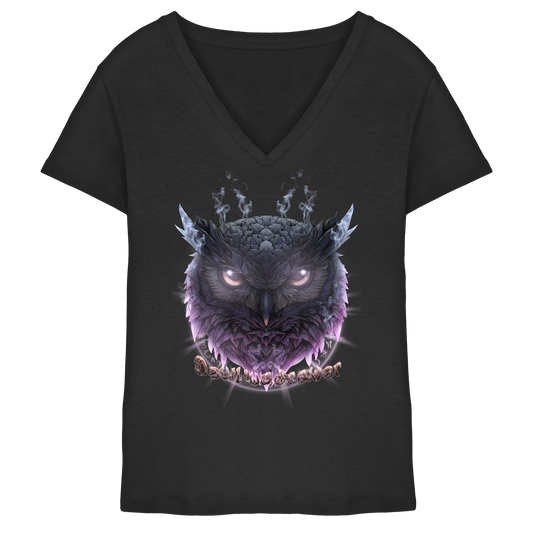 Deviliusdrawer Darkness Owl - Ladies V-Neck Shirt