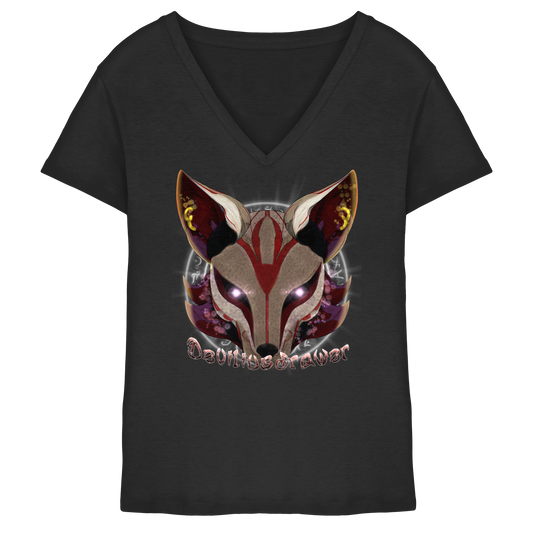 Deviliusdrawer Magic Kitsune - Ladies V-Neck Shirt