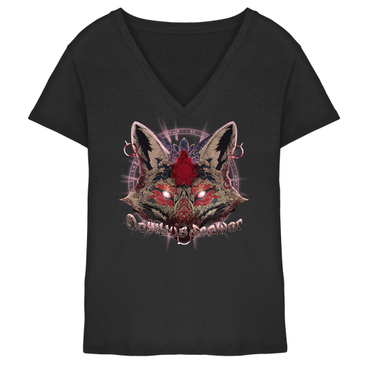 Deviliusdrawer Demon Kitsune - Ladies V-Neck Shirt