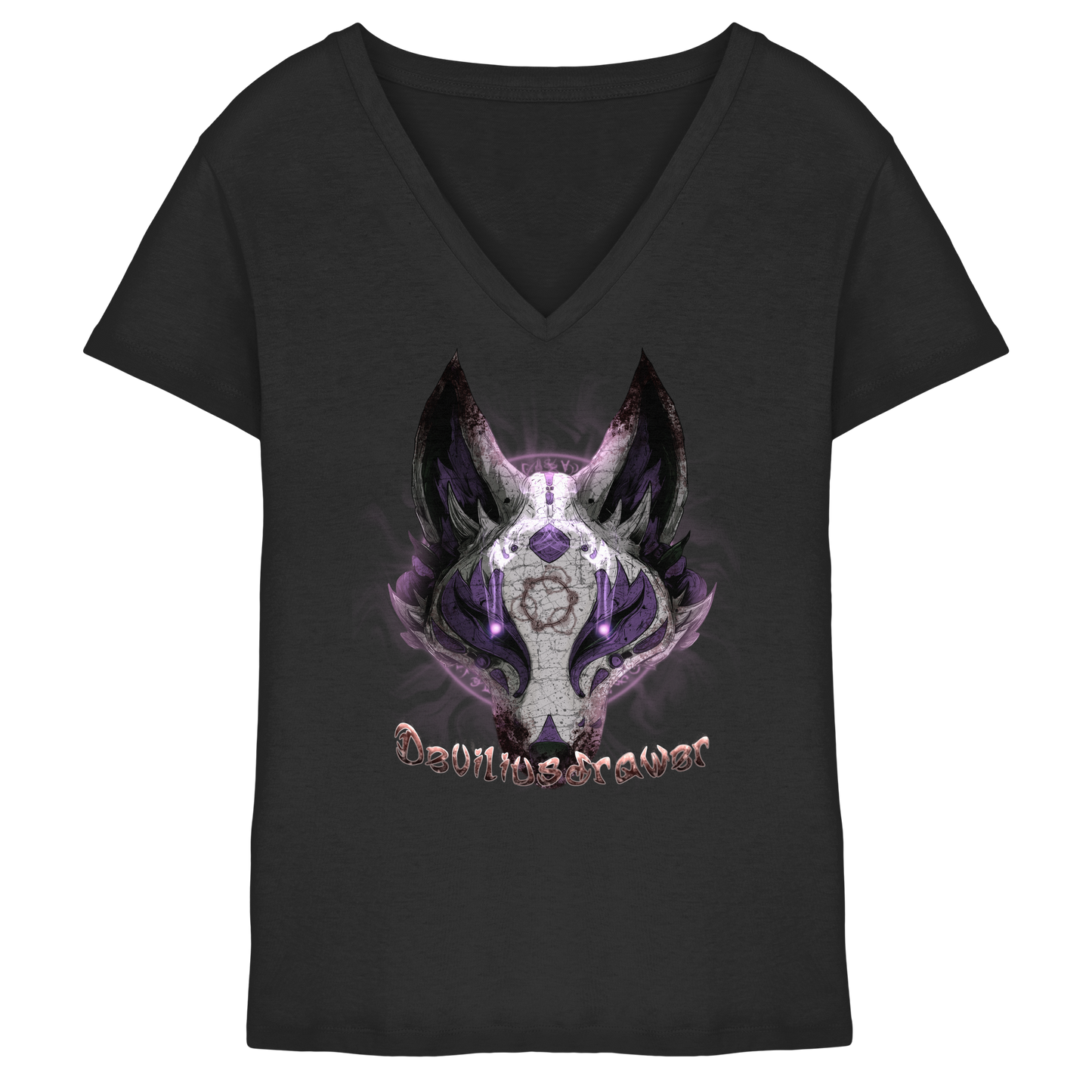 Deviliusdrawer Dark Kitsune - Ladies V-Neck Shirt